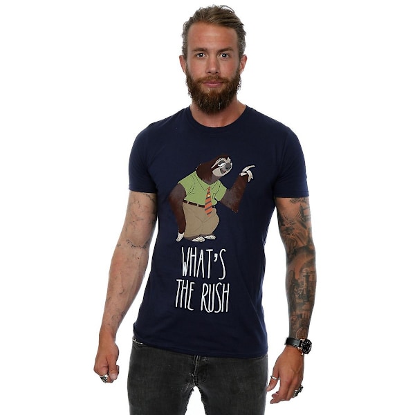 Zootropolis Herr What´s The Rush Bomull T-shirt 3XL Marinblå Navy Blue 3XL