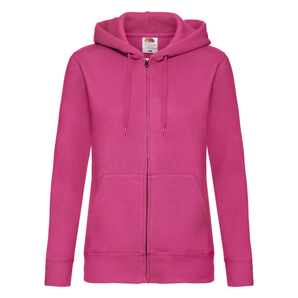 Fruit of the Loom Dam/Dam Lady Fit Full Zip Hoodie 8 UK F Fuchsia 8 UK