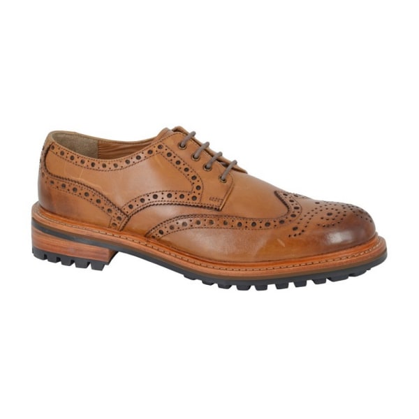 Woodland Mens Leather Brogues 7 UK Tan Tan 7 UK