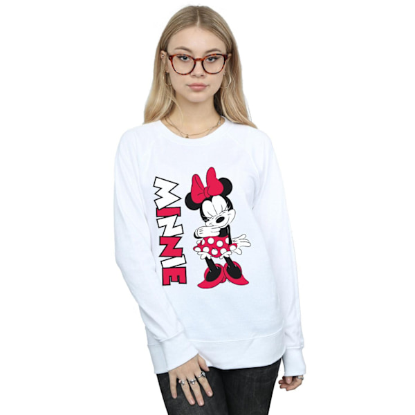 Disney Dam/Kvinnor Minnie Mouse Giggling Sweatshirt M Vit White M