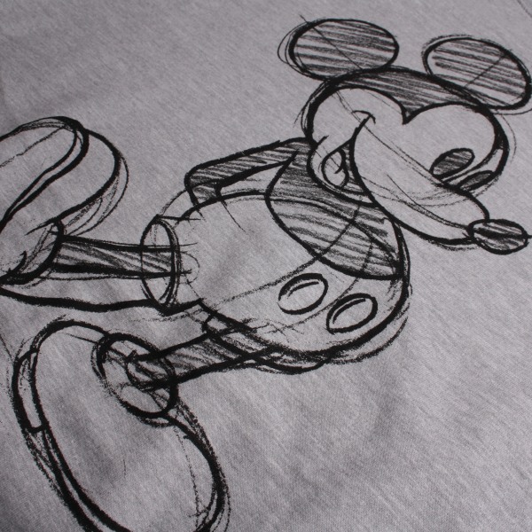 Disney Mickey Mouse Sketch Crop Sweatshirt S Spor Sports Grey S