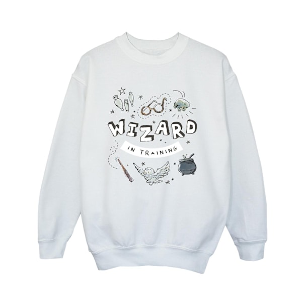 Harry Potter Boys Wizard In Training Sweatshirt 7-8 år Vit White 7-8 Years