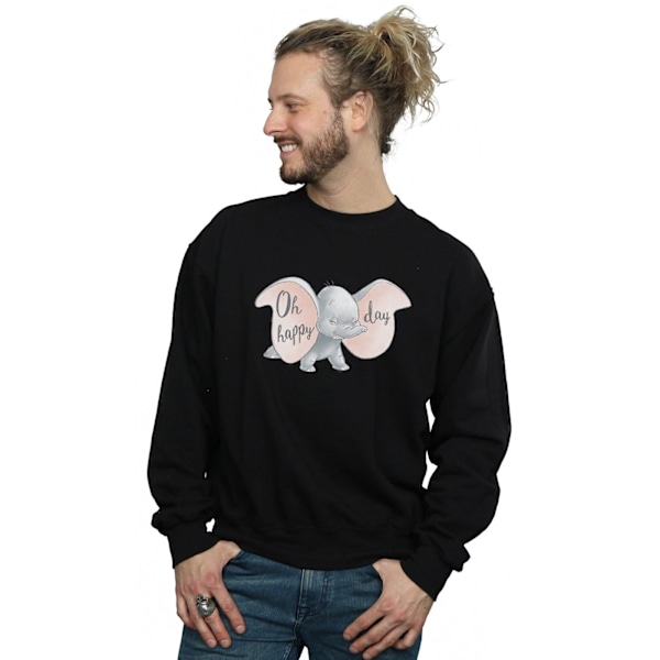Disney Mens Dumbo Happy Day Sweatshirt XL Svart Black XL