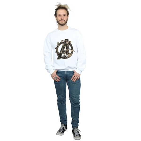 Avengers Infinity War Herr Logotyp Sweatshirt M Vit White M