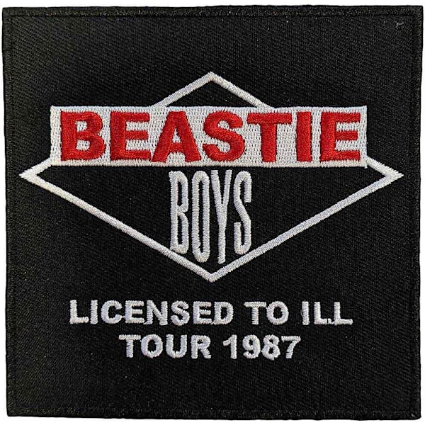 Beastie Boys Licensed To Ill Tour 1987 Vävd Strykjärnsmärke En Black/Red/White One Size