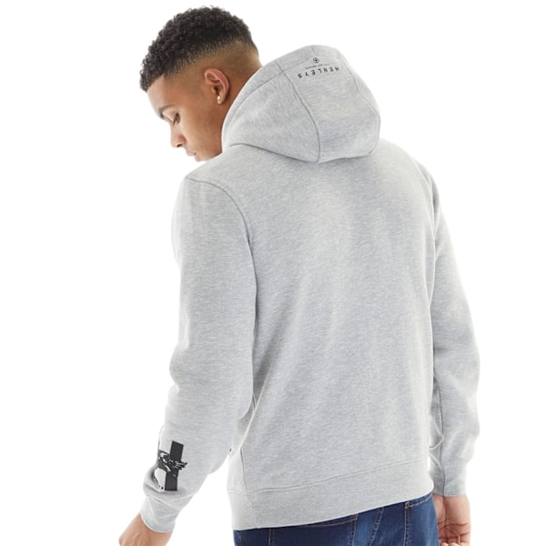 Henleys Herr Henycore Bomulls Hoodie L Gråmelerad Grey Marl L
