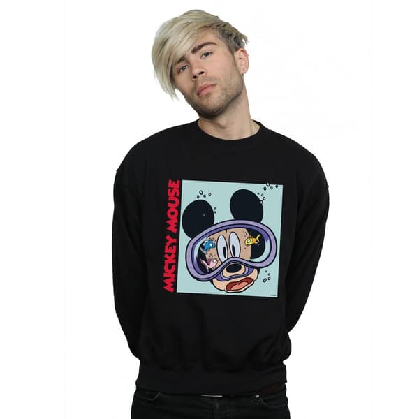 Disney Herr Mickey Mouse Under Water Sweatshirt S Svart Black S