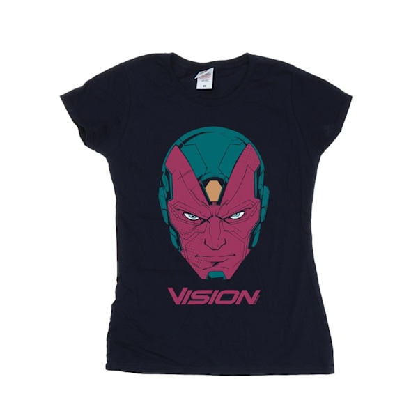 Marvel Dam/Kvinnor Avengers Vision Huvud Bomull T-shirt S Marinblå Navy Blue S