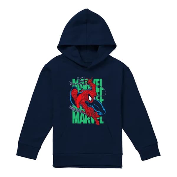 Spider-Man Barn/Barn Wall Crawling Hoodie 5-6 År Marinblå Navy 5-6 Years