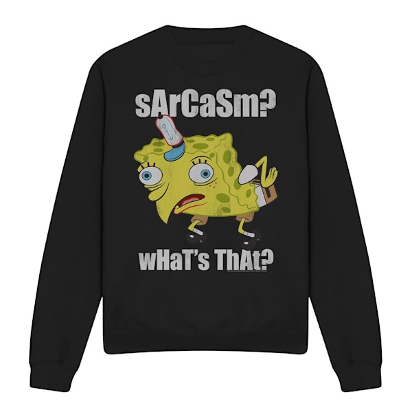 SvampBob Fyrkant Unisex Vuxen Sarkasm Meme Sweatshirt S Blå Black S
