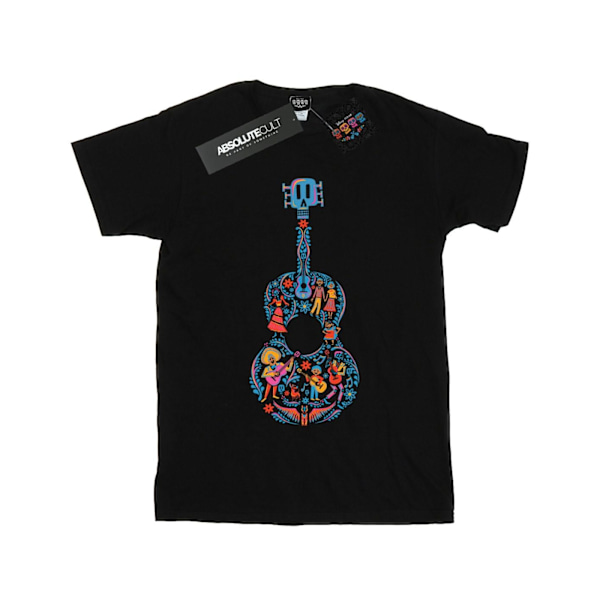 Disney Dam/Dam Coco Gitarr Mönster Bomull Boyfriend T-shirt Black L