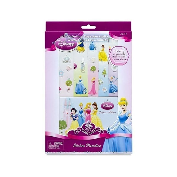 Disney Princess klistermärkesark (6-pack) En storlek Flerfärgad Multicoloured One Size