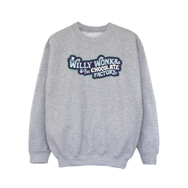 Willy Wonka Girls Chocolate Factory Logo Sweatshirt 5-6 år S Sports Grey 5-6 Years