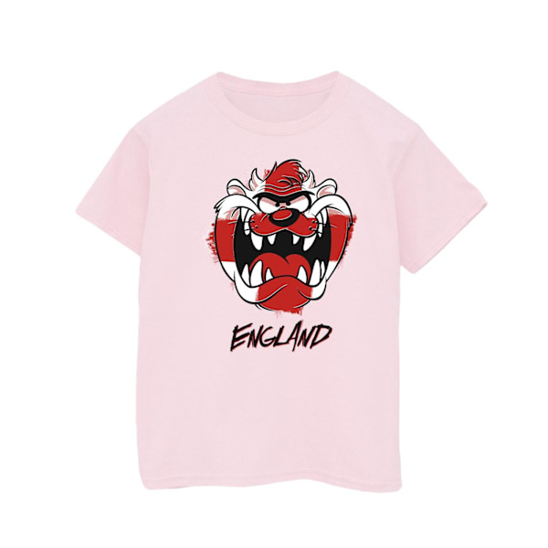 Looney Tunes Girls Taz England Face Bomull T-shirt 12-13 år Baby Pink 12-13 Years