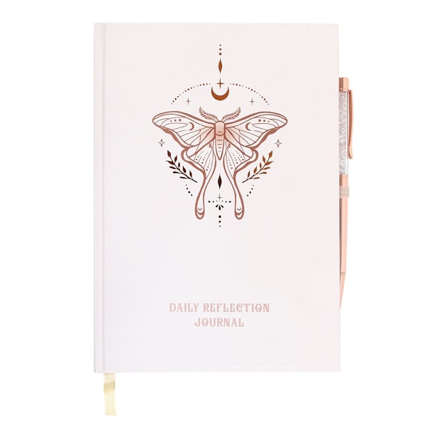 Something Different Daglig Reflektion Månfjäril Journal One Size Pale Pink One Size