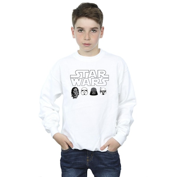 Star Wars Boys Character Heads Sweatshirt 3-4 år Vit White 3-4 Years