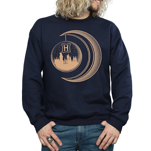 Harry Potter Herr Hogwarts Moon Sweatshirt 3XL Marinblå Navy Blue 3XL