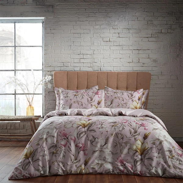 EW by Edinburgh Weavers Lavish Sateen Floral Påslakan Set Ki Blush King/Super King