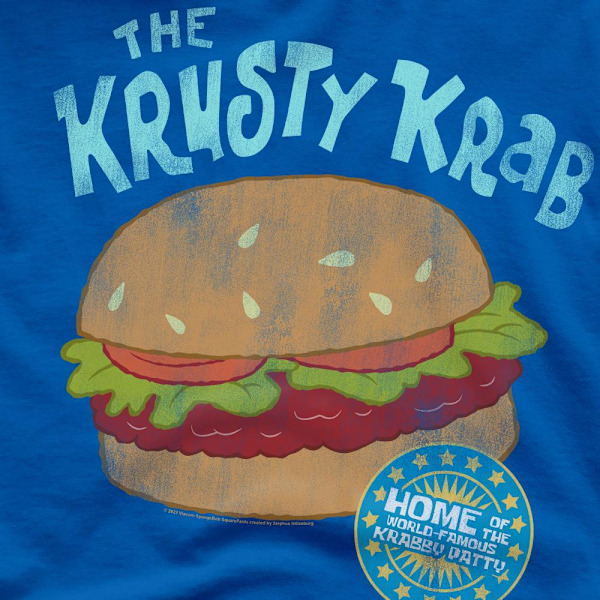 SvampBob Fyrkant Herr Krusty Krab T-Shirt L Kungsblå Royal Blue L