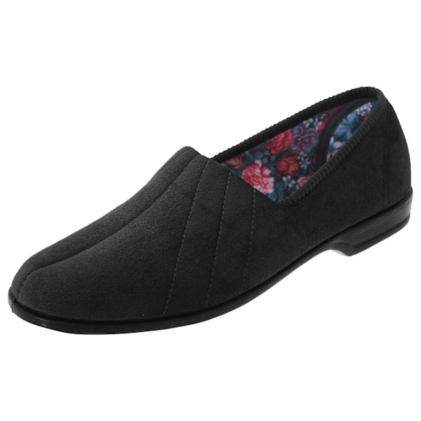 Sleepers Dam/Dam Audrey III Rulltopp Velours Tofflor 5 UK Black 5 UK