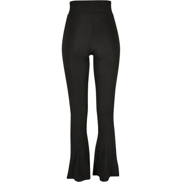 Urban Classics Dam Ribbade Utsvängda Leggings med Hög Midja Black L