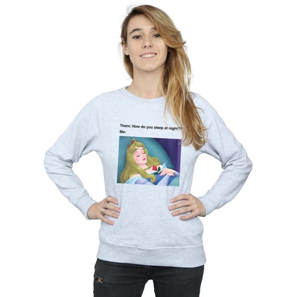 Disney Dam/Kvinnor Törnrosa Meme Sweatshirt M Heather Heather Grey M