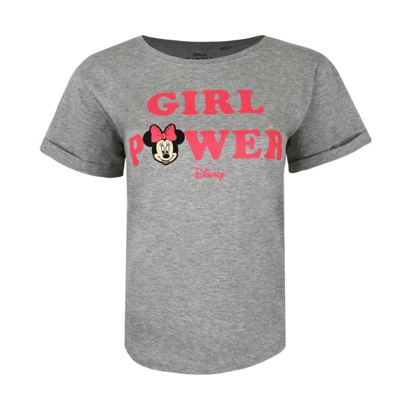 Disney Dam/Dam Girl Power Minnie Mouse T-shirt M Grå Mar Grey Marl M
