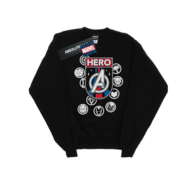 Marvel Boys Hero Badge Sweatshirt 12-13 år Svart Black 12-13 Years