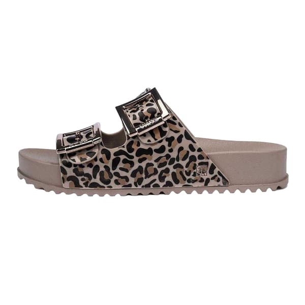 Zaxy Dam Leopardmönstrade Sliders med Dubbla Spännen 7 UK Brun Brown 7 UK