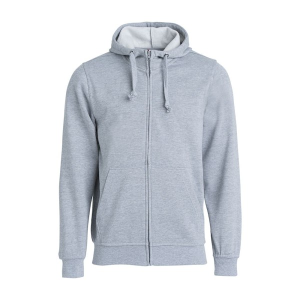 Clique Herr Basic Full Zip Hoodie L Grå Melange Grey Melange L