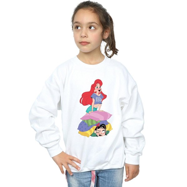 Disney Girls Wreck It Ralph Ariel Och Vanellope Sweatshirt 7-8 White 7-8 Years