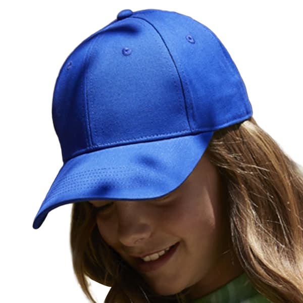Beechfield Barnens/Barn Klassisk 6 Paneler Ekologisk Bomullsmössa På Bright Royal Blue One Size