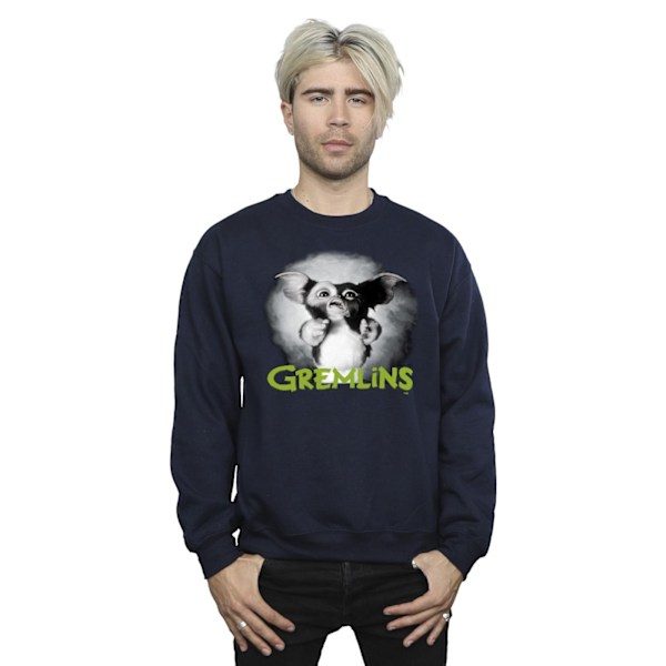 Gremlins Herr Scared Grön Sweatshirt 4XL Marinblå Navy Blue 4XL