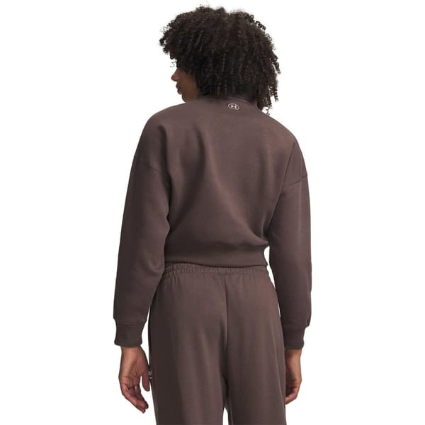 Under Armour Dam/Dam Rival Cropped Half Zip Sweatshirt 12 Mocha 12 UK
