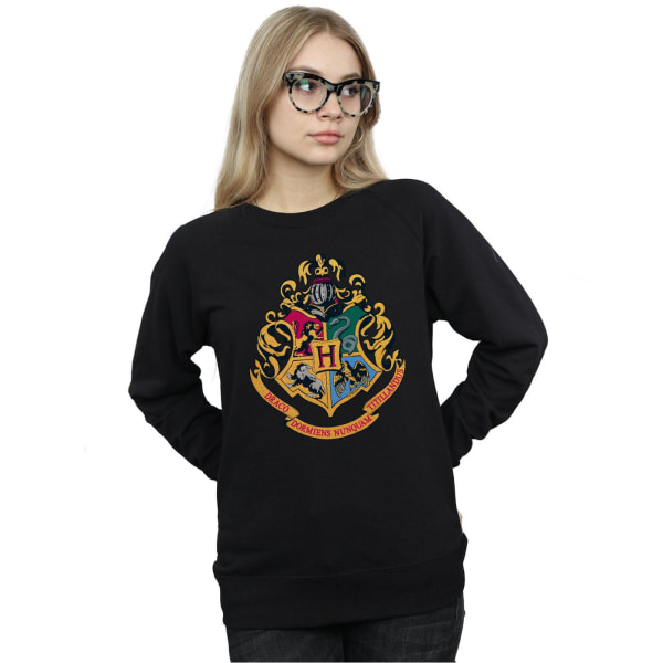 Harry Potter Dam/Damer Hogwarts Crest Guld Bläck Sweatshirt X Black XXL