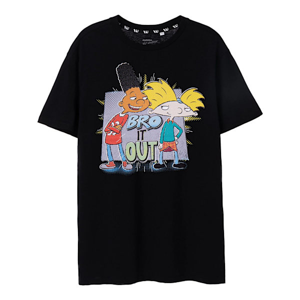 Hey Arnold! Herr T-shirt med kort ärm Bro It Out XXL Svart Black XXL