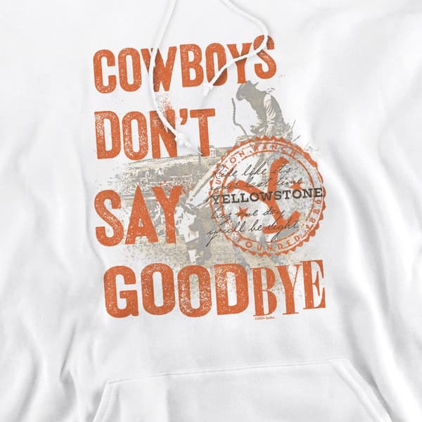 Yellowstone Herr Cowboys Don´t Say Goodbye Hoodie M Vit White M