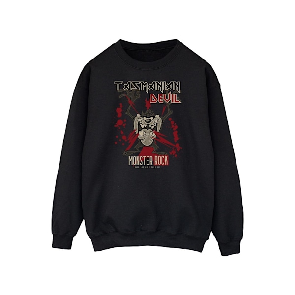 Looney Tunes Dam/Damer Monster Rock Tasmanian Devil Sweatshirt Black L