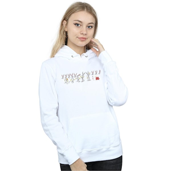 Looney Tunes Dam/Kvinnor Bugs Bunny Färgkod Hoodie XXL Vit White XXL