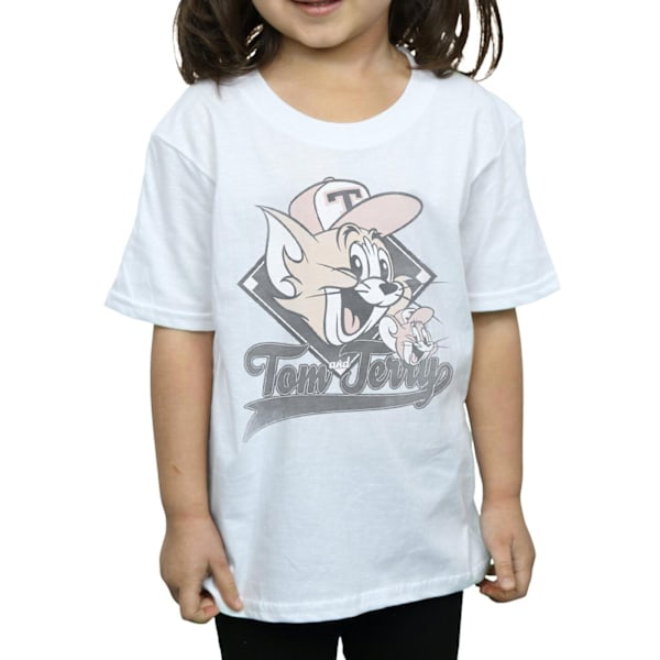 Tom And Jerry Girls Baseball Caps Bomull T-shirt 9-11 År Vit White 9-11 Years