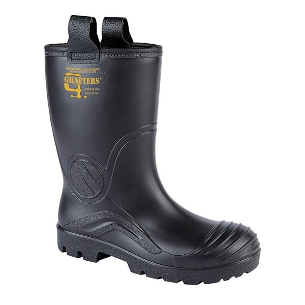 Grafters herr PVC vattentät industriell säkerhetsriggstövel 10 U Black 10 UK