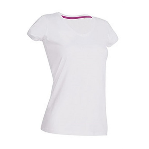 Stedman Womens/Ladies Megan V-ringad T-shirt M Vit White M