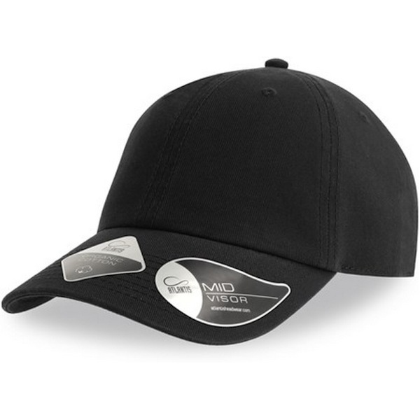 Atlantis Unisex Adult Fraser 6 Panel Organic Cotton Baseball Cap Black One Size