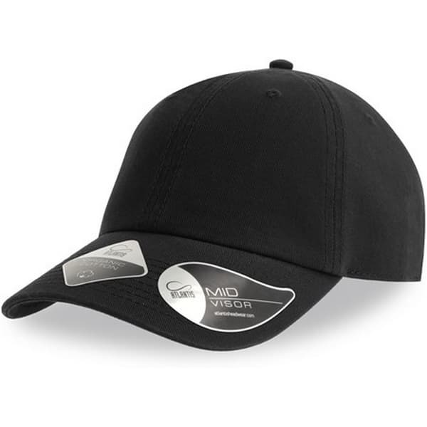Atlantis Unisex Vuxen Fraser 6-Panel Ekologisk Bomulls Baseball Keps Black One Size