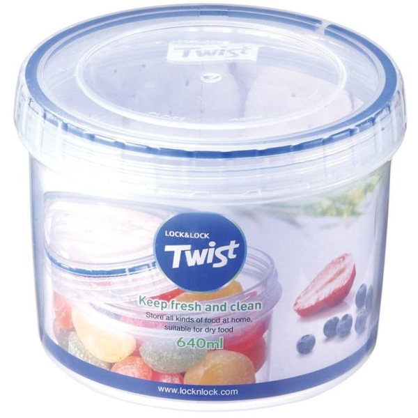 Lock & Lock Rund Twist Lock Detalj Matbehållare En Storlek Klar Clear One Size