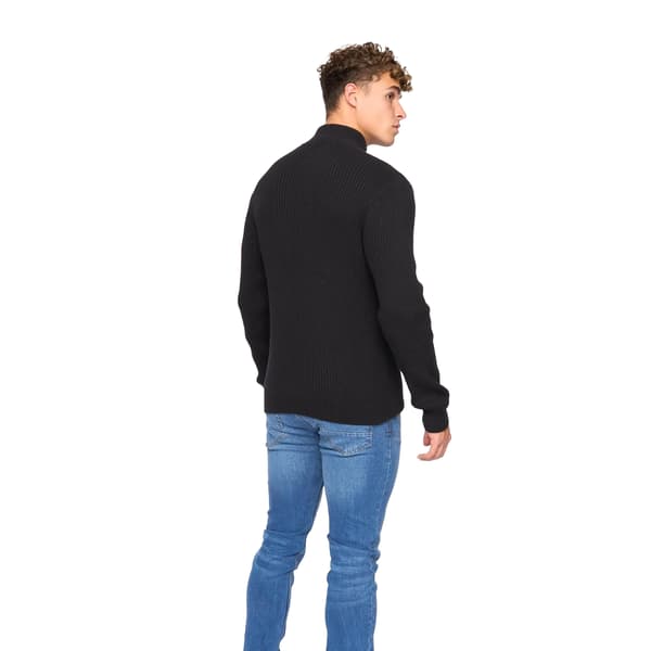 Crosshatch Wellburys Chunky Stickad Tröja för Män M Svart Black M