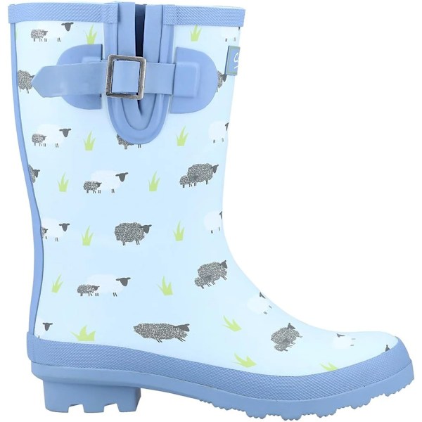 Cotswold Dam/Dam Farmyard Får Mid Calf Wellingtonstövlar Blue 6 UK