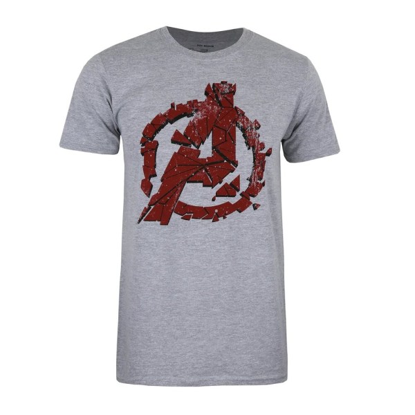 Avengers Endgame Herr Cracked Marl T-Shirt L Grå Grey L
