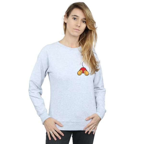 Disney Dam/Kvinnor Mickey Mouse Baksida Bröst Tryck Sweatshirt Sports Grey M