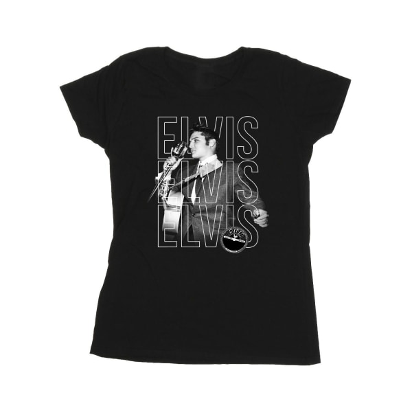 Elvis Dam/Dam Triple Logo Porträtt T-shirt bomull XXL Bla Black XXL